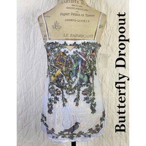 Butterfly Dropout Tank Floral Bohemian Medieval Pattern